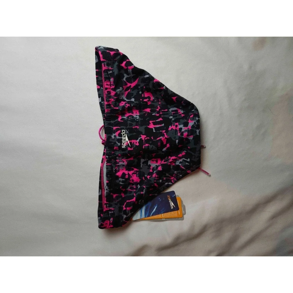 Speedo Endurance Lite Swim Bikini Bottoms Womens 6 Pink Black Camo Athletic NWT